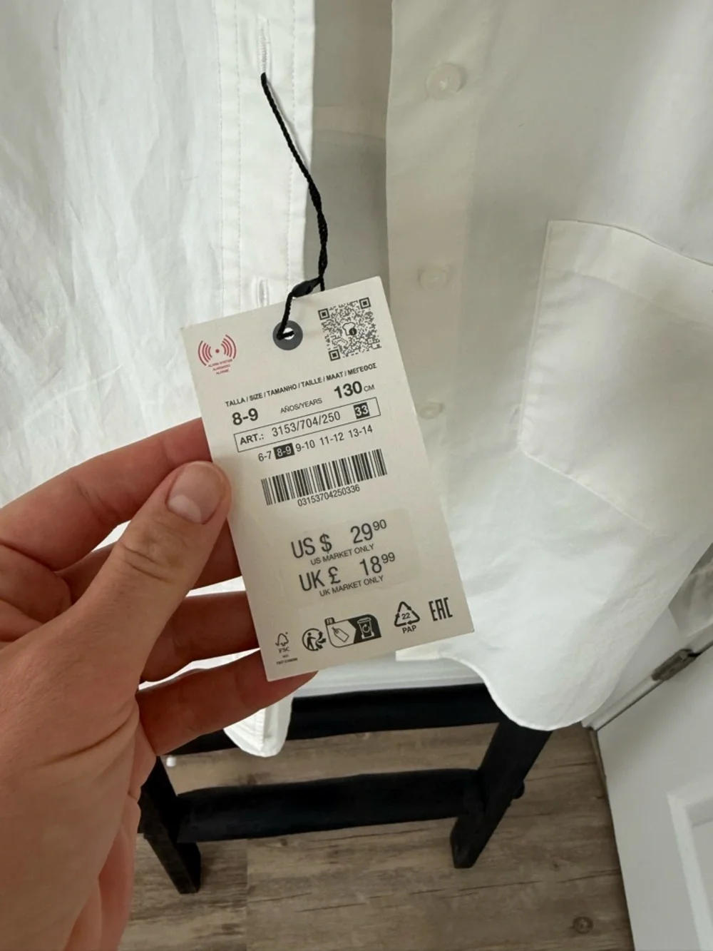 Zara Cream Collared Shirt